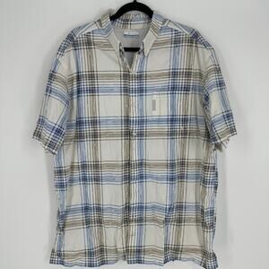 Columbia PFG Vented Short Sleeve Outdoors Fishing Shirt Button Front Mens XL